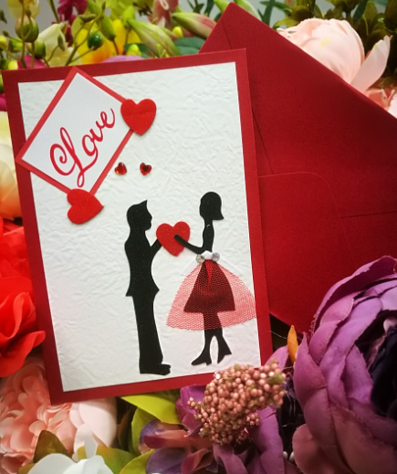 EG116-GC124AM Открытка ручной работы LOVE 12см*17см