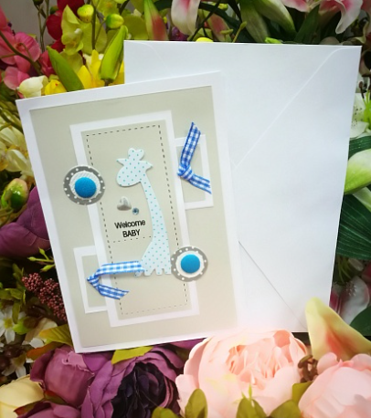 EG117-CR003-9AM/EG121-NEW002AM Открытка ручной работы Welcome BABY 12см*17см