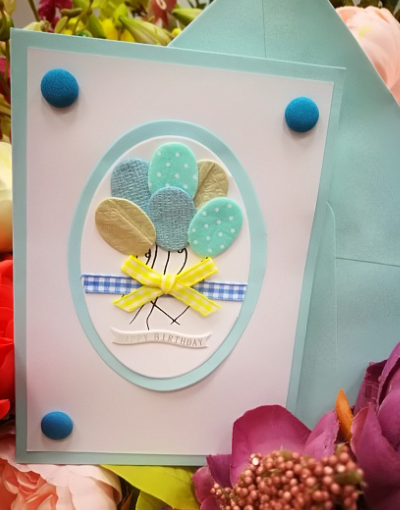 EG117-GC051AM Открытка ручной работы Шарики 12см*17см