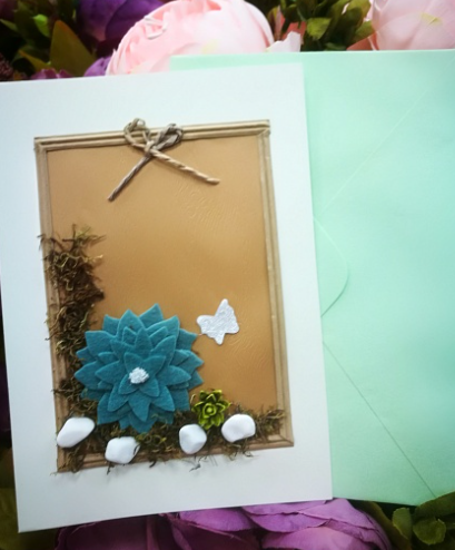 EG119-CR011-3AM Открытка ручной работы "Панно" 12см*17см