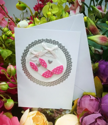 EG117-GC072AM Открытка ручной работы Носочки 12см*17см