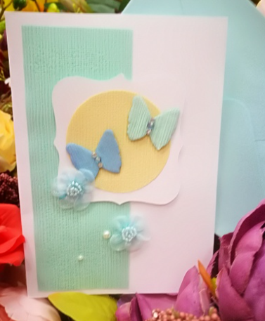 EG117-GC027AM Открытка ручной работы Две бабочки 12см*17см