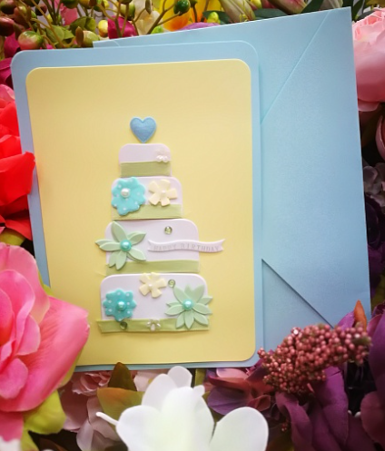 EG119-GC030AM Открытка ручной работы Торт 12см*17см