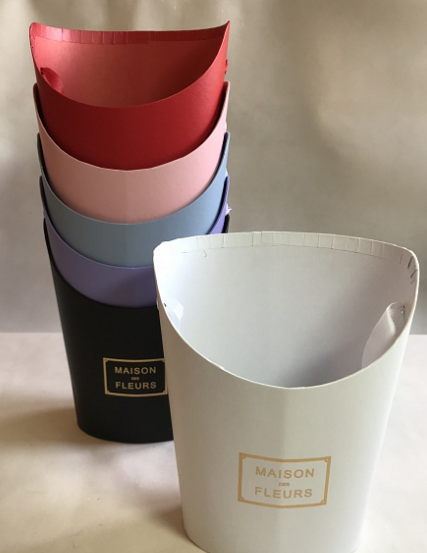 Подарочная коробка Сумка-ваза большая овал с вырезом 17*14*22см