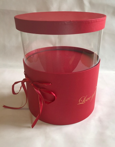 Коробка(T15) Круглая 3в1 "Панорама" с выдвижным окном 25*25*18