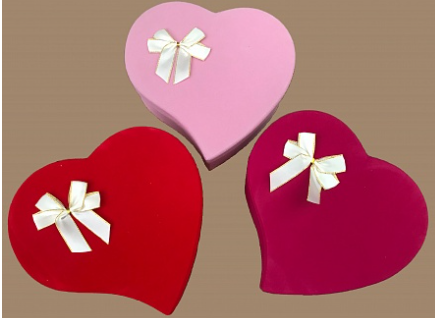 Коробка(S65) сердце Бархат 3в1 25*25*8