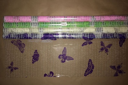 Пленка рисованная Бабочки на письме (70см/400гр)