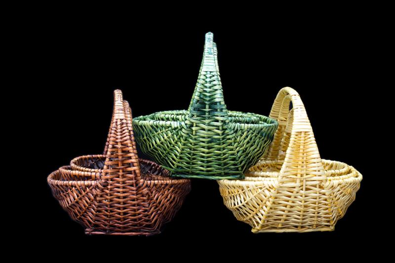 Корзины ивовые Китай №7099 (набор овальный из 3шт)