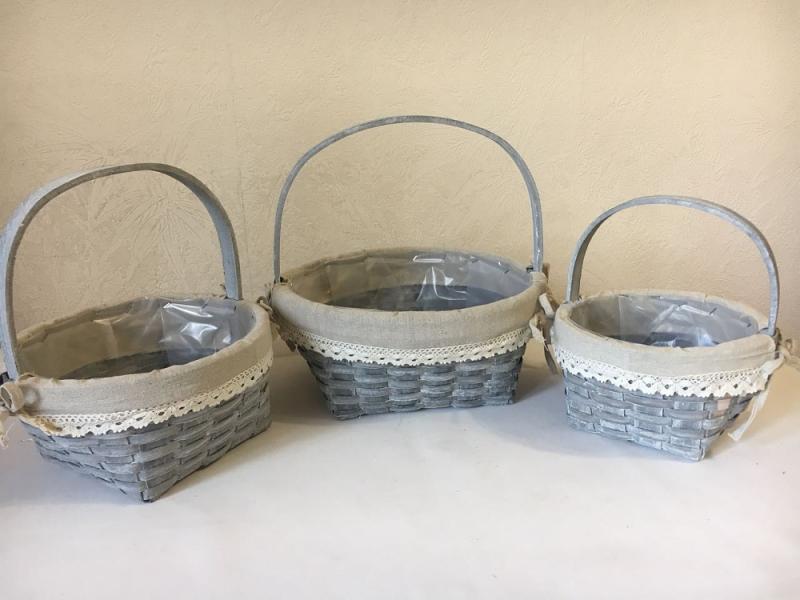 Корзины Китай №XS17-001 (набор круглый из 3шт)