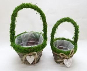 BH18C277 Набор корзин Круглые с сердцем (2шт/уп)