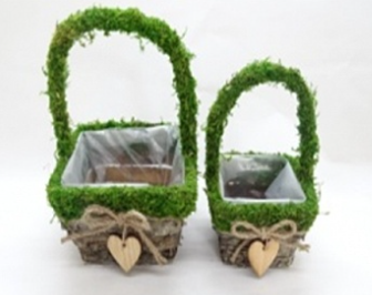 BH18C2787 Набор корзин Квадратные с сердцем (2шт/уп)