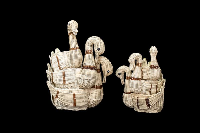 Наборы соломенные "Лебеди" большой, белый (3шт/уп)