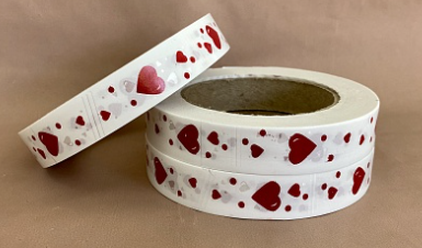 Лента Россия "РАДУГА" Сердца 2см 50м