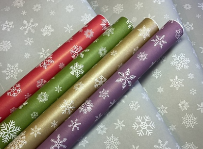 Крафт белый Снежинки (70см/400гр)