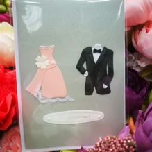 EG112-GC357AM Открытка ручной работы Жених и невеста 12см*17см