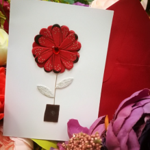 EG116-GC094AM Открытка ручной работы Цветок 12см*17см