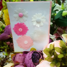 EG119-GC038AM Открытка ручной работы "Цветы" 12см*17см