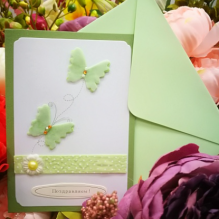 EG121-GC011AM Открытка ручной работы Вереница бабочек 12см*17см