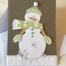 EG120-GC057AM Открытка ручной работы Снеговик 12см*17см