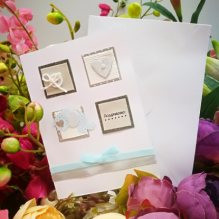 EG117-GC069AM Открытка ручной работы Квадратики 12см*17см