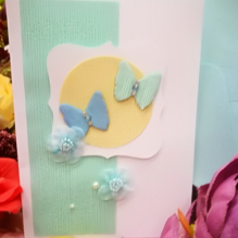EG117-GC027AM Открытка ручной работы Две бабочки 12см*17см