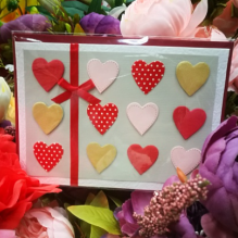 EG121-FL009AM Открытка ручной работы Набор сердец 12см*17см