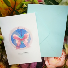 EG121-FL002AM Открытка ручной работы Бабочка объемная 12см*17см