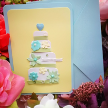 EG119-GC030AM Открытка ручной работы Торт 12см*17см