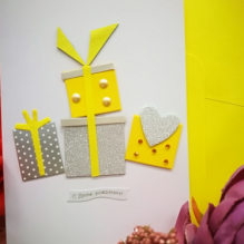 EG121-FL001AM Открытка ручной работы Подарки 12см*17см