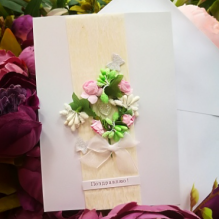 EG118-GC077AM Открытка ручной работы Венок 12см*17см