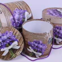 Коробка(S22) Цилиндр "Весна" Фиалка 3в1