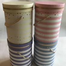Коробка(B412) Цилиндр Полоски (1шт) 14*14*18