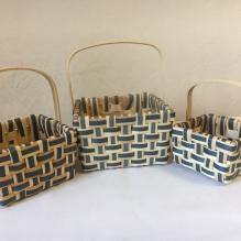 Корзины Китай №XS17-024 серая (набор овальный из 3шт)